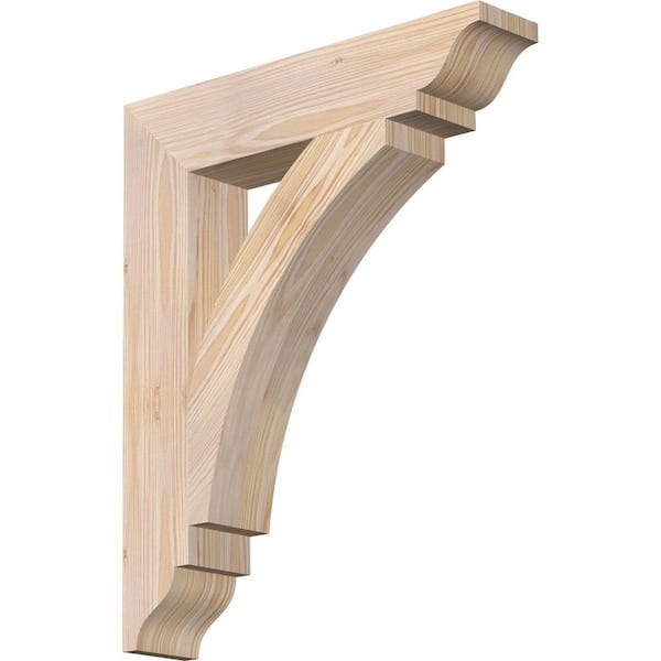 Ekena Millwork 3.5 in. x 22 in. x 18 in. Douglas Fir Thorton Traditional Smooth Bracket