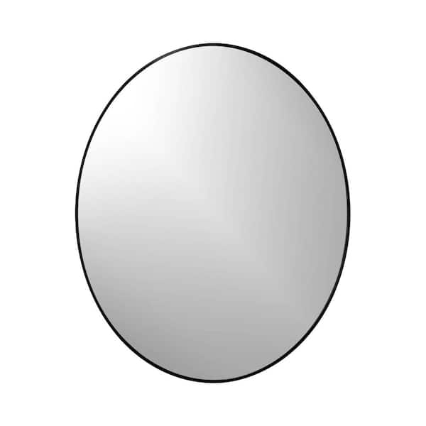 Undbranded Infintiy Oval Metal framed Mirror, Satin Black 24-inch x 30-inch