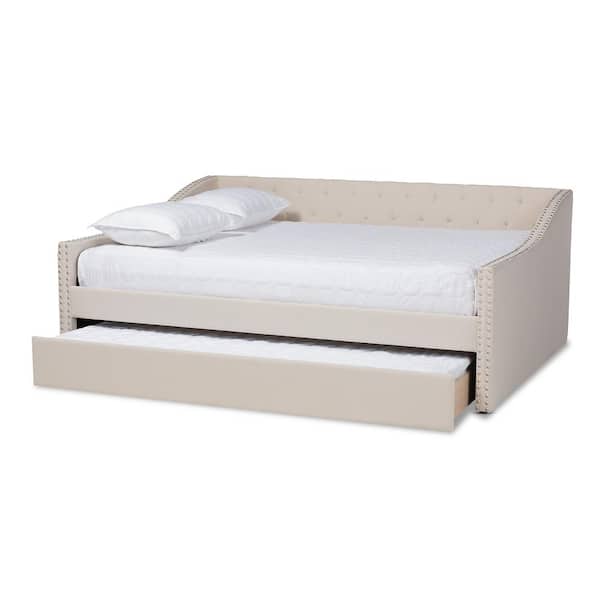 Baxton Studio Haylie Beige Full Trundle Daybed