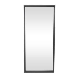 Litton Lane 70 in. x 25 in. Concaved Rectangle Framed Black Wall Mirror ...