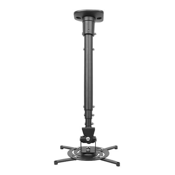 Vrbgify Universal Ceiling Screen Projector Mount Bracket with Adjustable Height and Extendable Arms Rotating Swivel Mount, Black