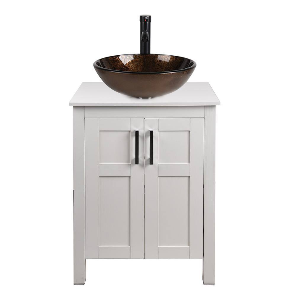 Puluomis 24 in. W x 19 in. D x 45 in. H Single Sink Bath Vanity in ...