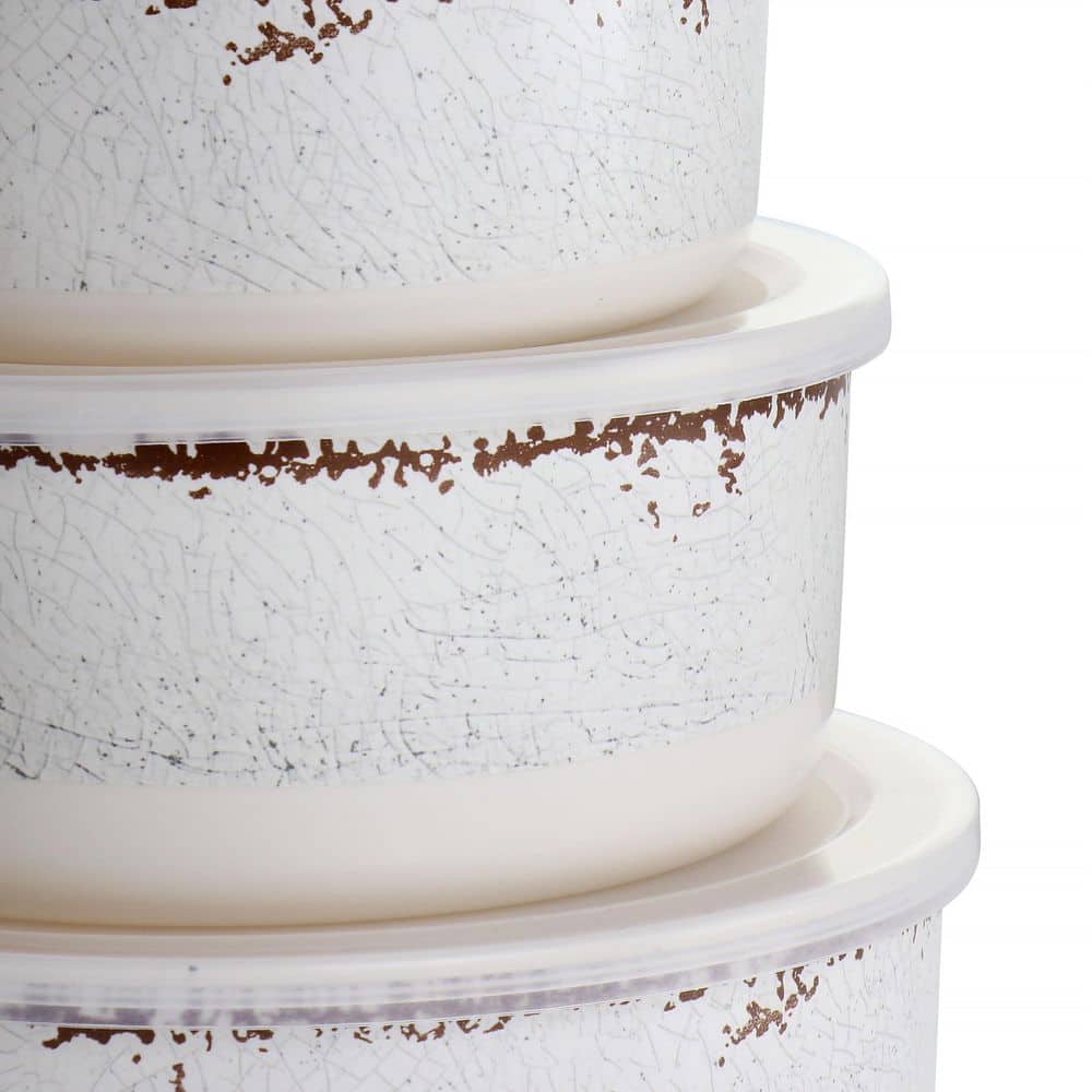 Mauna White Melamine Nesting Storage Bowl Set