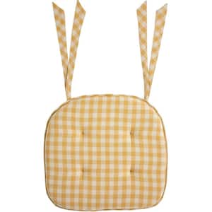 Buzzy Bees Vintage Yellow Antique White Check Chair Pad