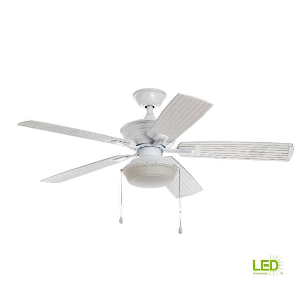 Home Decorators Collection Marshlands 52 in. LED Indoor/Outdoor  White Ceiling Fan Trimount Ceiling Fan with Light Kit