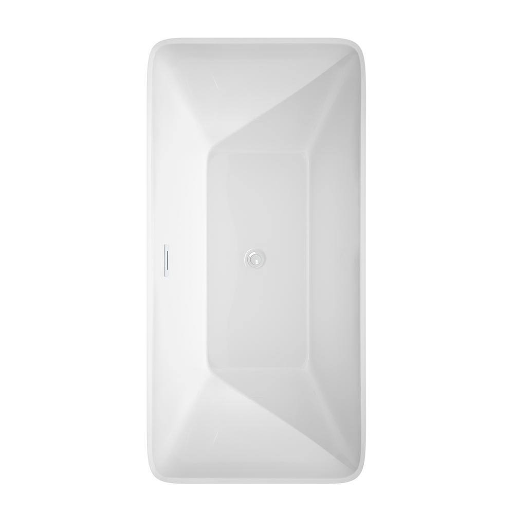 Tiffany 59" Shiny White Acrylic Freestanding Bathtub