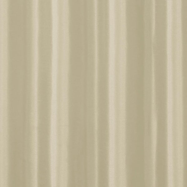 CREATIVE HOME IDEAS Jane Faux Silk Beige 70 in. x 72 in. Solid Shower Curtain Set with Beaded Rings