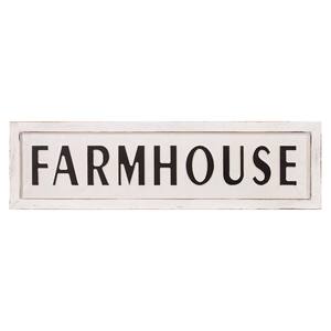 11 in. x 38 in. Rustic White Farmhouse Tin Enamel Decorative Sign