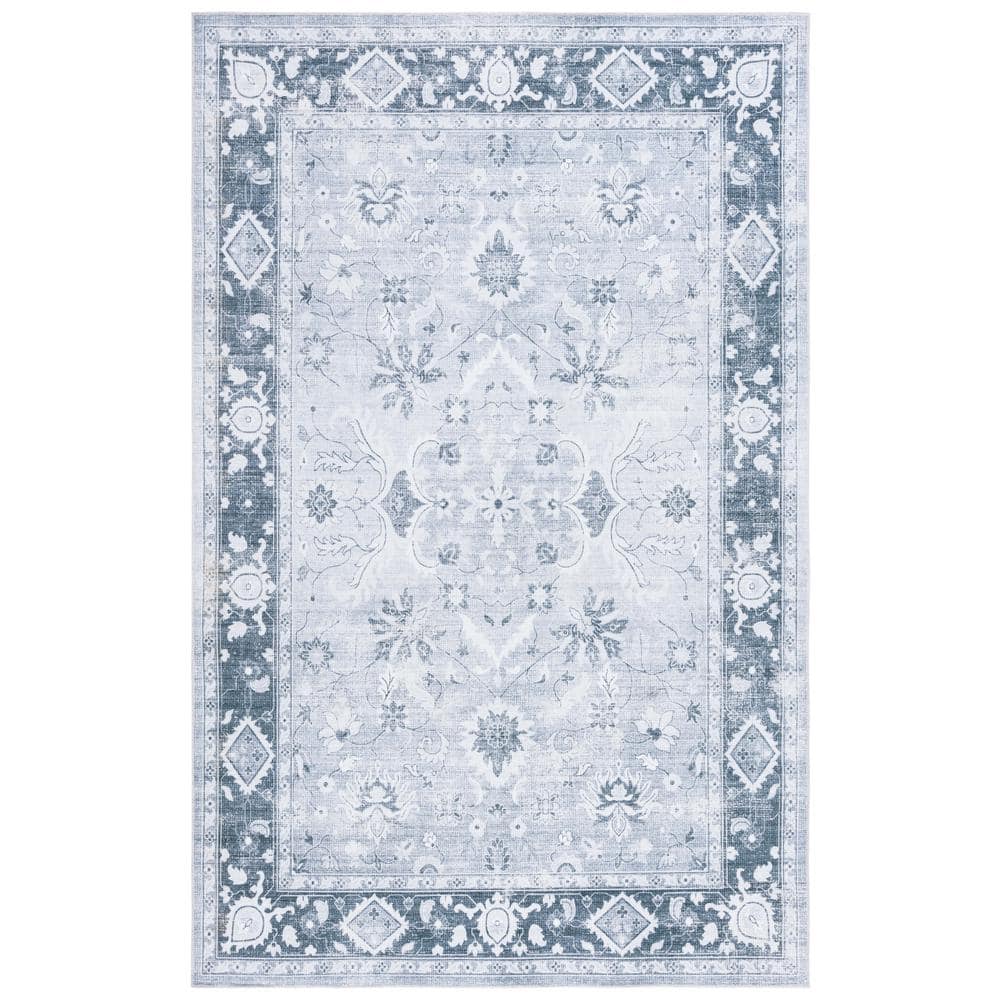 Arizona Gray Synthetic Machine Washable Area Rug 4' x 6'