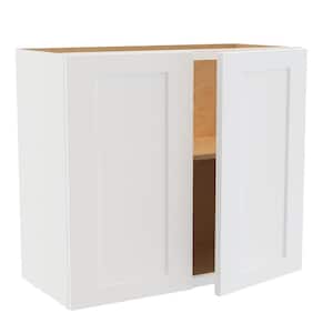 Newport Pacific White Painted Plywood Shaker Stock Assembled Wall Kitchen Cabinet 12 in. x 24 in. x 27 in. Soft Close