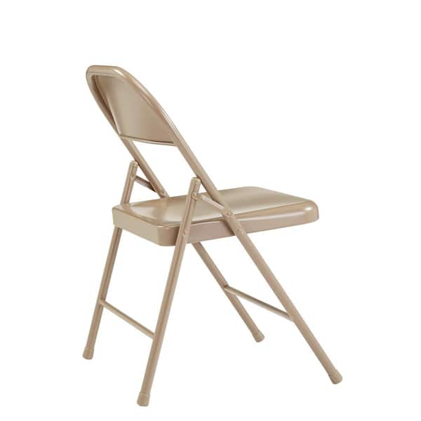 Beige Metal Stackable Folding Chairs SC004X001A - The Home Depot