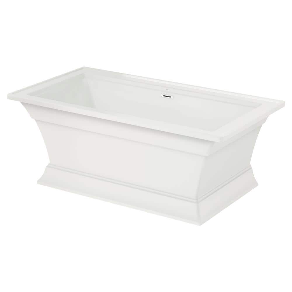 White 36'' Freestanding Acrylic Soaking Bathtub