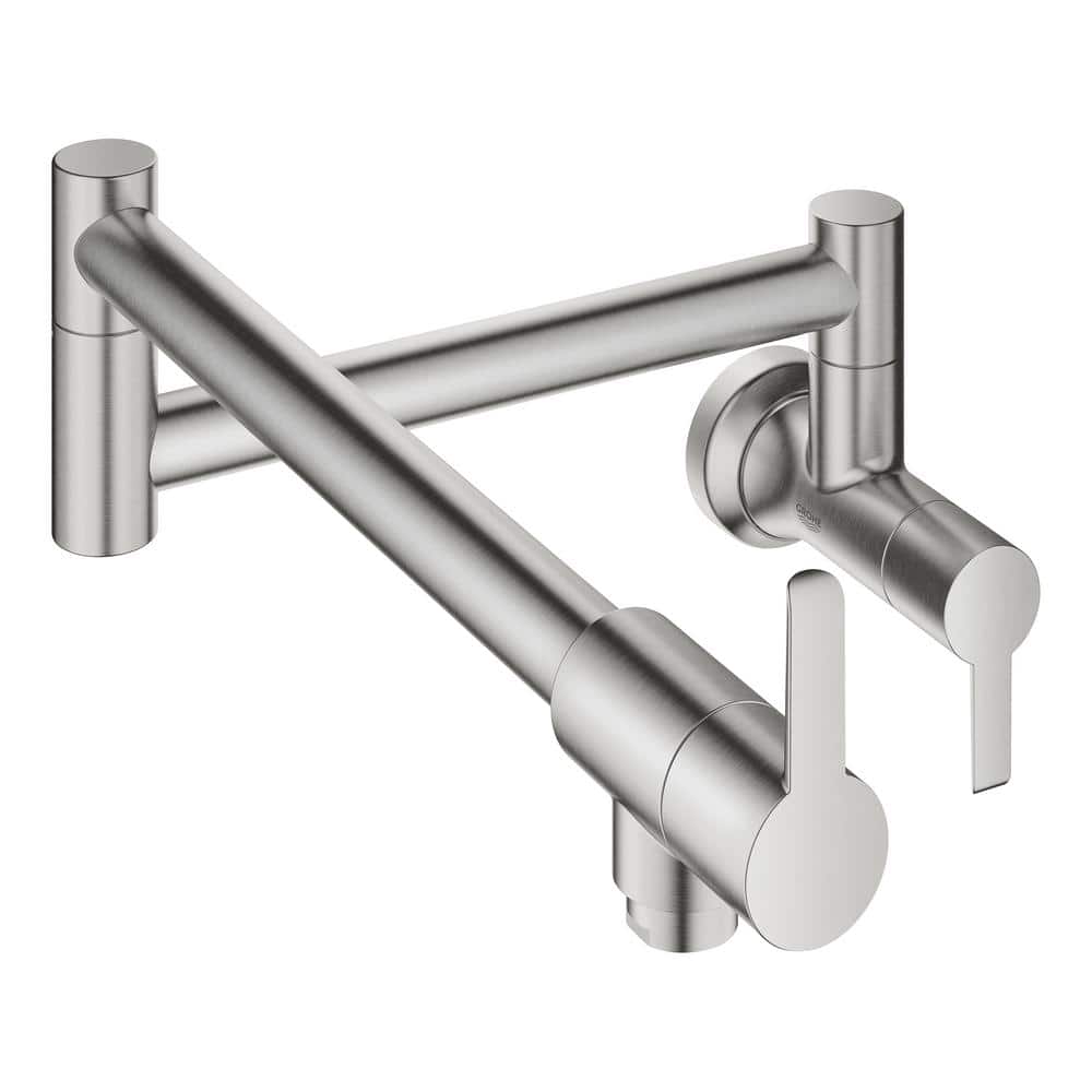 Sleek Stainless Steel Wall-Mounted Modern Pot Filler