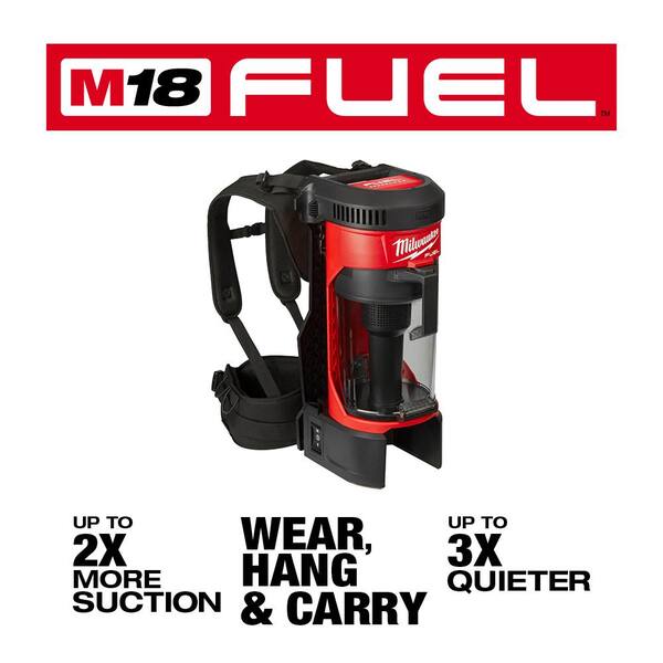 Milwaukee - M18 Fuel 18-Volt Lithium-Ion Brushless Cordless 1 Gal. 3-in-1 Backpack Vacuum Kit and One 8.0 Ah Battery and Accessories