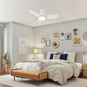 Nefyn 36 in. Color Changing Integrated LED Indoor Matte White 10-Speed DC Ceiling Fan with Light Kit and Remote Control