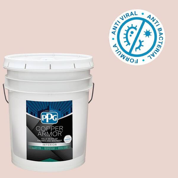 COPPER ARMOR 5 gal. PPG1062-2 Coral Cream Eggshell Antiviral and Antibacterial Interior Paint with Primer