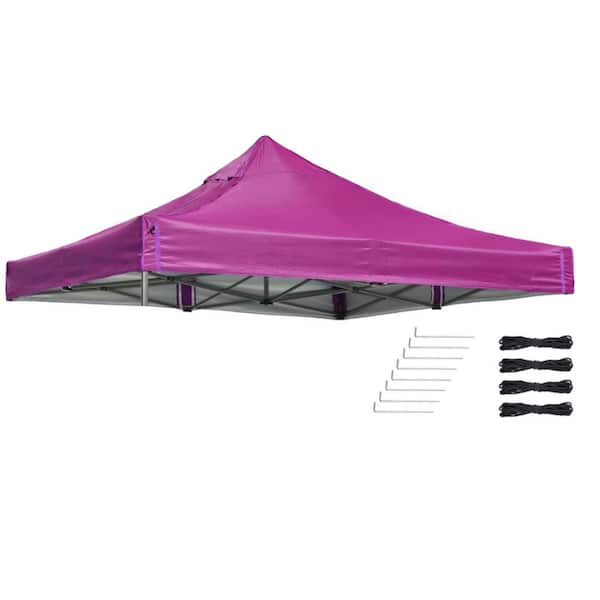 Zeus & Ruta 9.6 ft x 9.6 ft Purple Gazebo Replacement Canopy Gazebo Top Replacement Mineral
