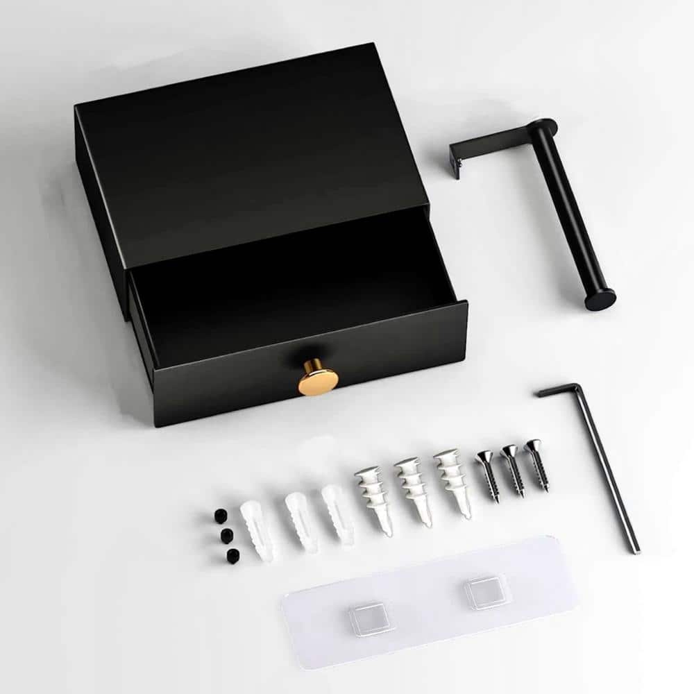 Stainless Steel Wall Mount Toilet Paper Holder with Shelf for Bathroom in B