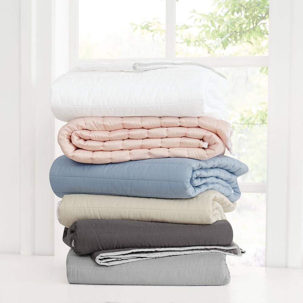 Gray Cotton Sateen King Quilt Set with Shams