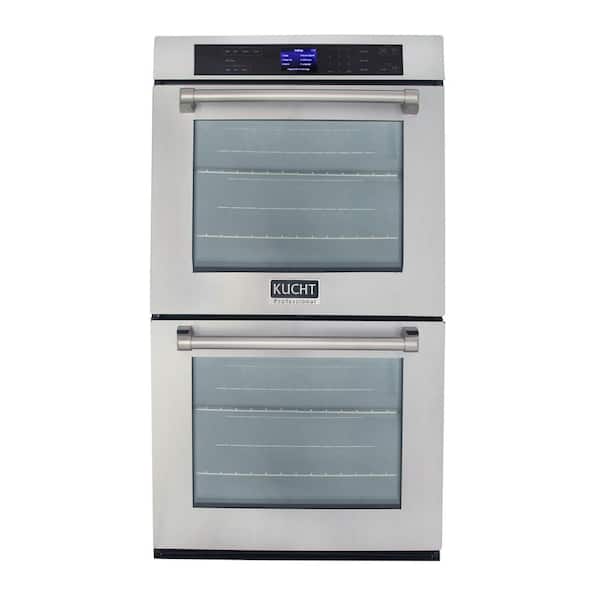 Kucht 30 in. W 10 cu. ft. Double Electric Wall Oven with True Convection and Self Cleaning in Stainless Steel