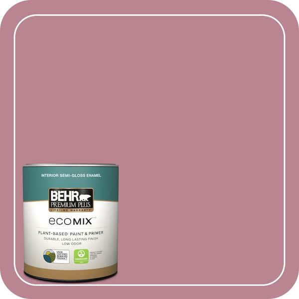 1 qt. #BIC-19 Berry Blush Semi-Gloss Enamel EcoMix Plant-Based Interior Paint & Primer
