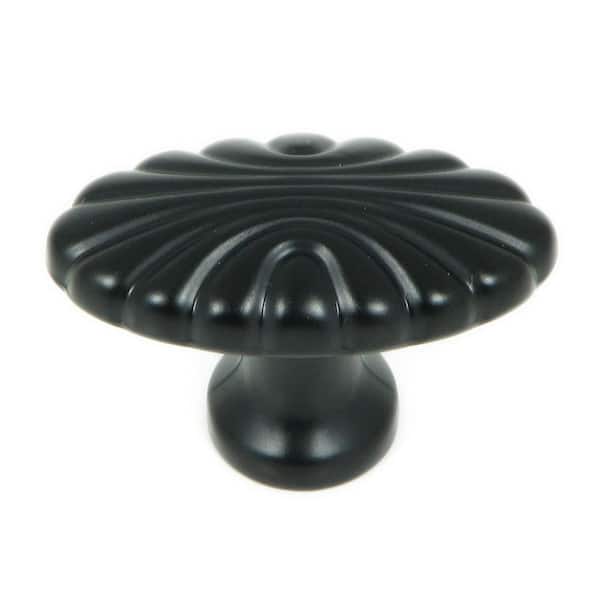 Stone Mill Hardware Tuscany 1-5/8 in. Matte Black Oval Cabinet Knob (10-Pack)