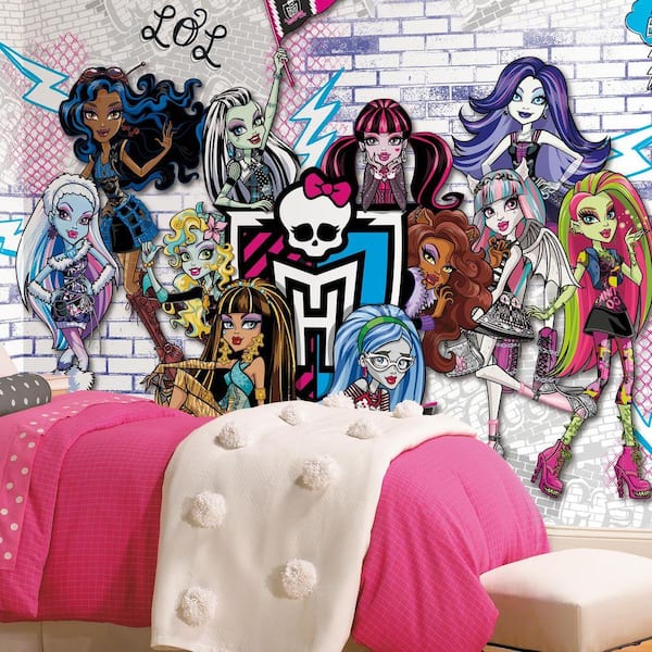RoomMates 72 in. x 126 in. Monsters High XL Chair Rail 7-Panel Prepasted Mural