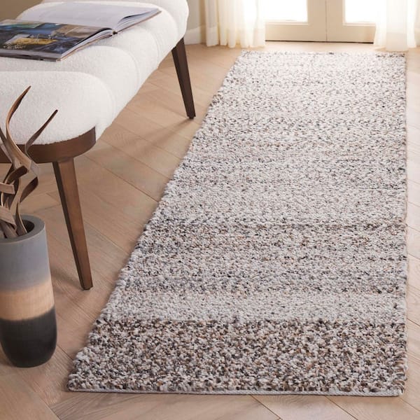 Renewal 2 ft. x 8 ft. Natural/Gray Distressed Solid Runner Rug