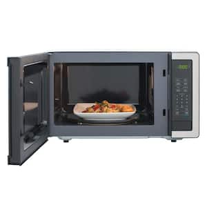 1.1 cu. ft. Countertop Microwave in Stainless Steel with Gray Cavity