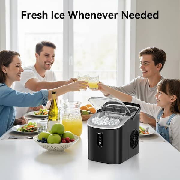 SIMZLIFE 9.4 in. 26.5 lb. Bullet Ice Countertop Portable Ice Maker