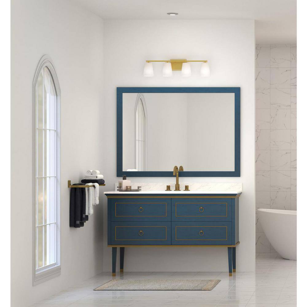 Brushed Gold 4-Light Dimmable Bath Vanity Fixture