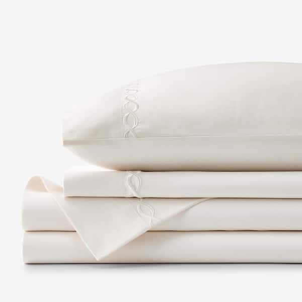 The Company Store Legends Luxury Marcella 4-Piece Cream Egyptian Cotton Sateen California King Sheet Set