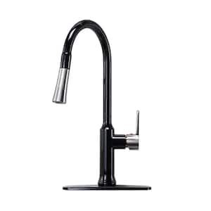 Single Handle Pull Down Sprayer Kitchen Faucet with Advanced Spray in Matte Black