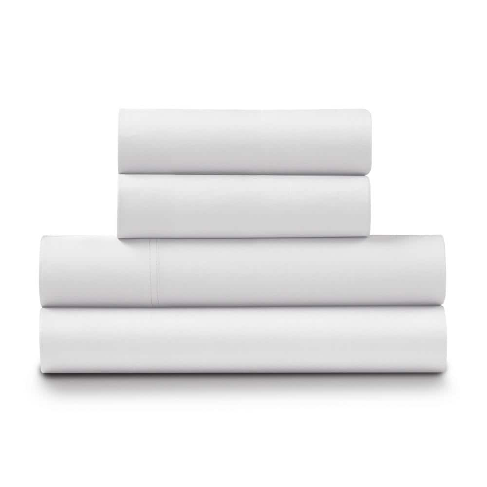 ELLA JAYNE Bamboo Deep-Pocket 4-Piece King Sized, White Sheet Set ...