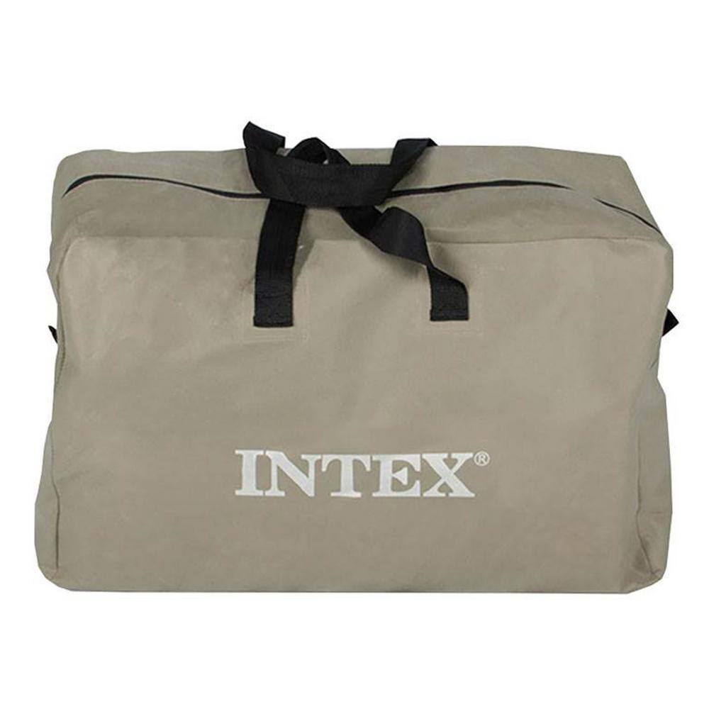 Intex 5-Person Gray Inflatable Fishing Boat Set with Motor