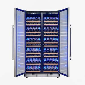 Vernazza Dual Zone Wine Cellar Cooling Unit in Stainless Steel with 25.07 cu. ft. 40 in. Side-by-Side