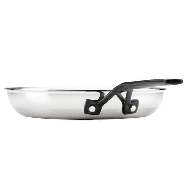 KitchenAid 10 in. 5- Ply Clad Stainless Steel Induction Frying Pan Polished Stainless Steel, Silver