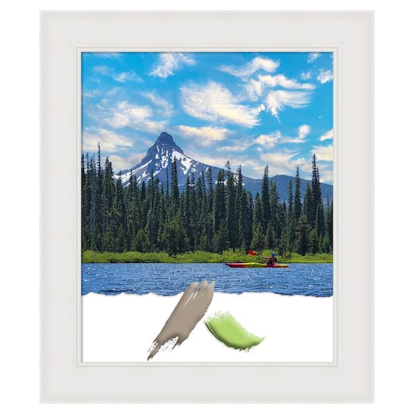 Amanti Art Textured White Picture Frame Opening Size 18 x 22 in.