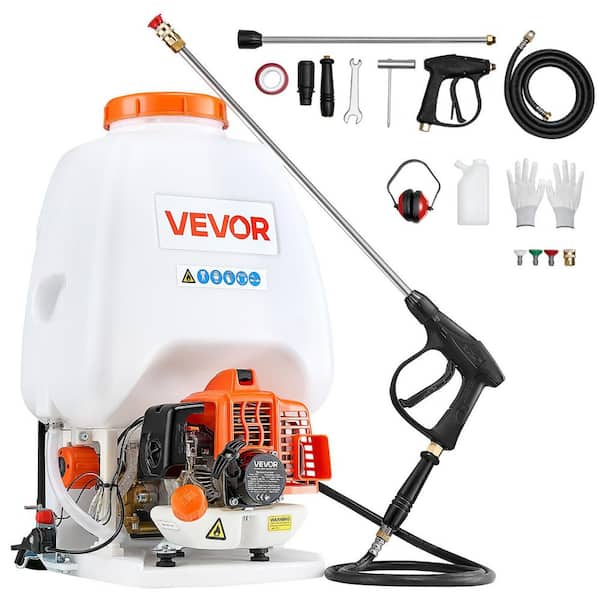 Gas Powered Backpack Sprayer, 26.5 CC 0.9 HP Engine, 6.5 Gal. Tank, Large Area Coverage 24 in. Wand, Nozzles 2025 update