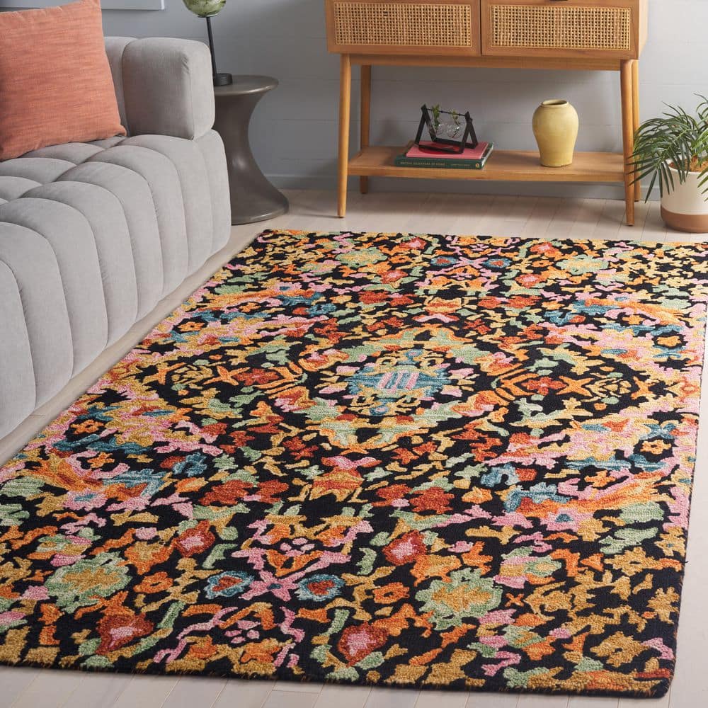 Aspen 4 ft. x 6 ft. Black/Rust Maximalist Bohemian Floral Medallion Area Rug price history on PriceWatchPro