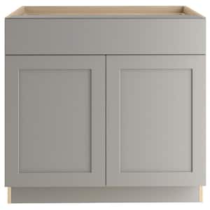 Edson Shaker Assembled 36x34.5x24.5 in. Base Cabinet with Soft Close Full Extension Drawer in Gray