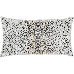 White and Black Animal 21 in. x 12 in. Indoor/Outdoor Rectangle Throw Pillow