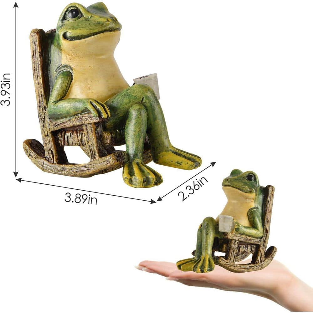 3.89 in. Outdoor Miniature Solar Powered Lighted Frog Garden Statue price history on PriceWatchPro