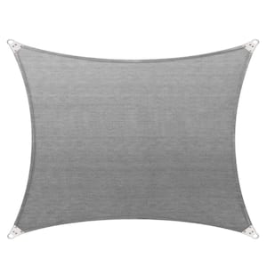 24 ft. x 22 ft. 260 GSM Reinforced (Super Ring) Grey Rectangle Sun Shade Sail Screen Canopy, Patio and Pergola Cover