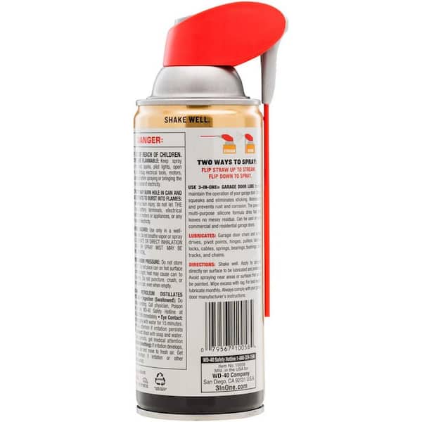 3-IN-ONE 11 oz. Garage Door Lube with Smart Straw Spray 100584 - The Home  Depot
