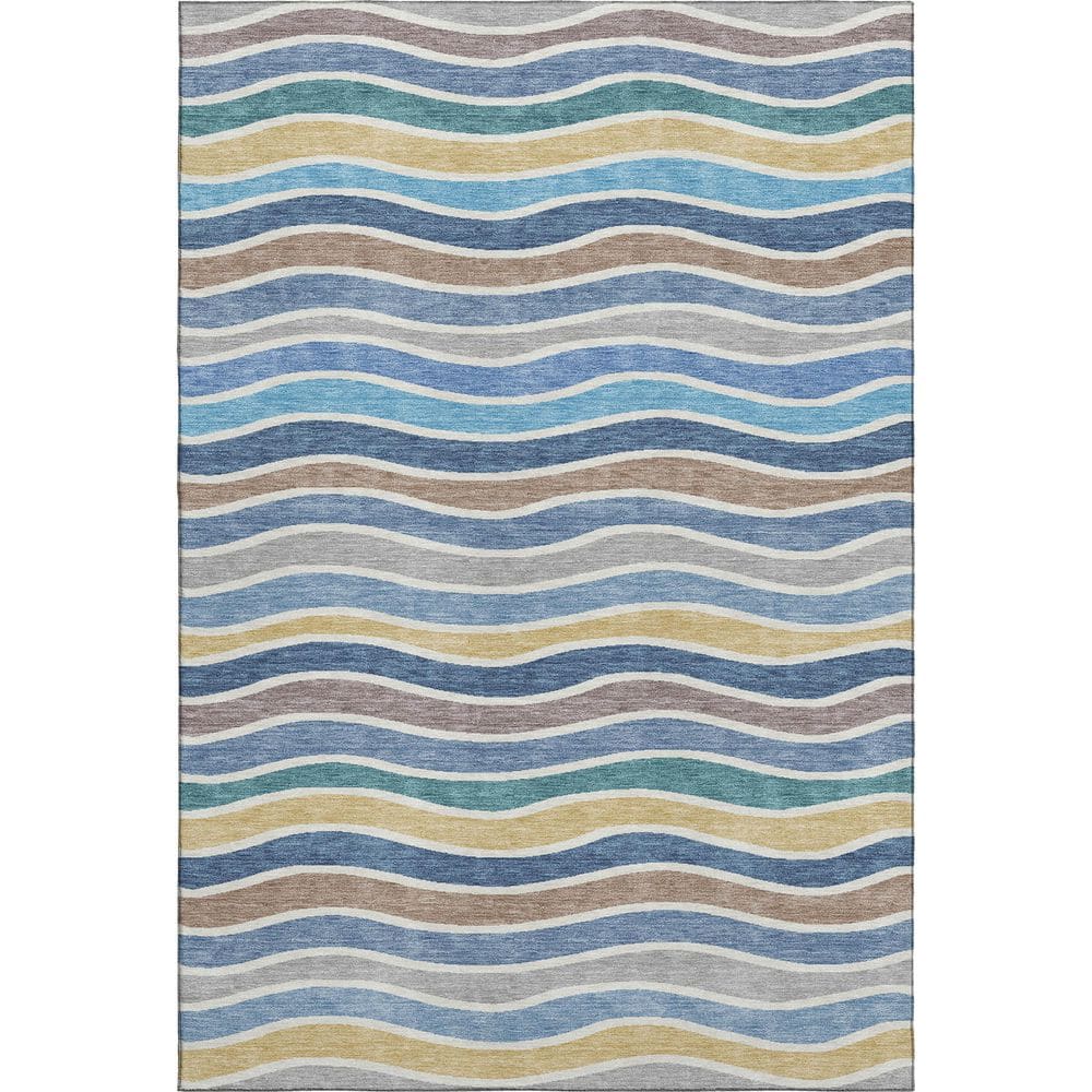 Mayfield Premium Machine Washable Abstract AMF2333 Blue 5 ft. x 7 ft. 6 in. Area Rug price history on PriceWatchPro
