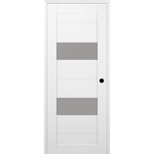 Vita 18 in. x 96 in. Left Hand 2 Lite Frosted Glass Snow White Composite Wood Single Prehung Door