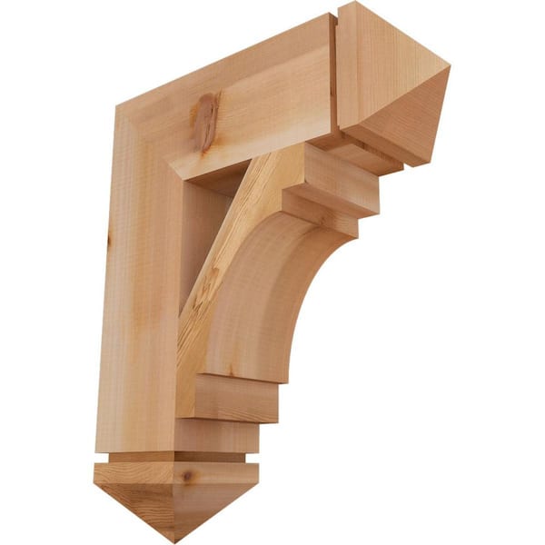 Ekena Millwork 5.5 in. x 24 in. x 20 in. Western Red Cedar Merced Arts and Crafts Smooth Bracket