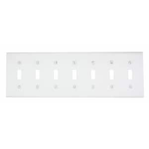 White 7-Gang Toggle Wall Plate (1-Pack)