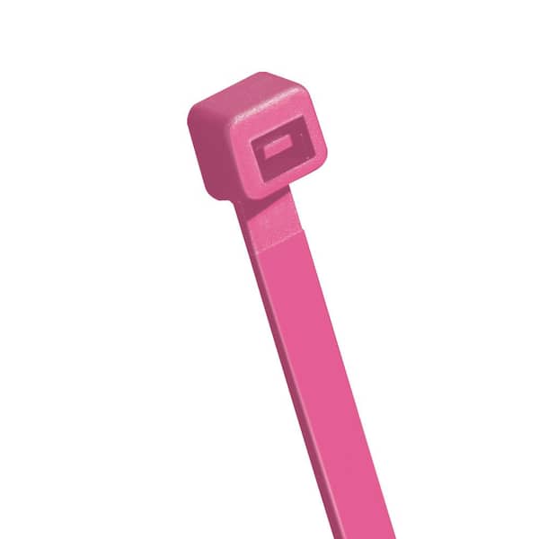 Unbranded 4 in. Miniature Standard UL 21 Rated Cable Zip Ties (100-Pack) (Pink)
